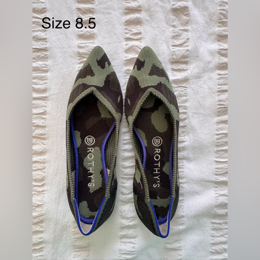 Rothy's Women's “The Point” Camouflage Flats - size 8.5
